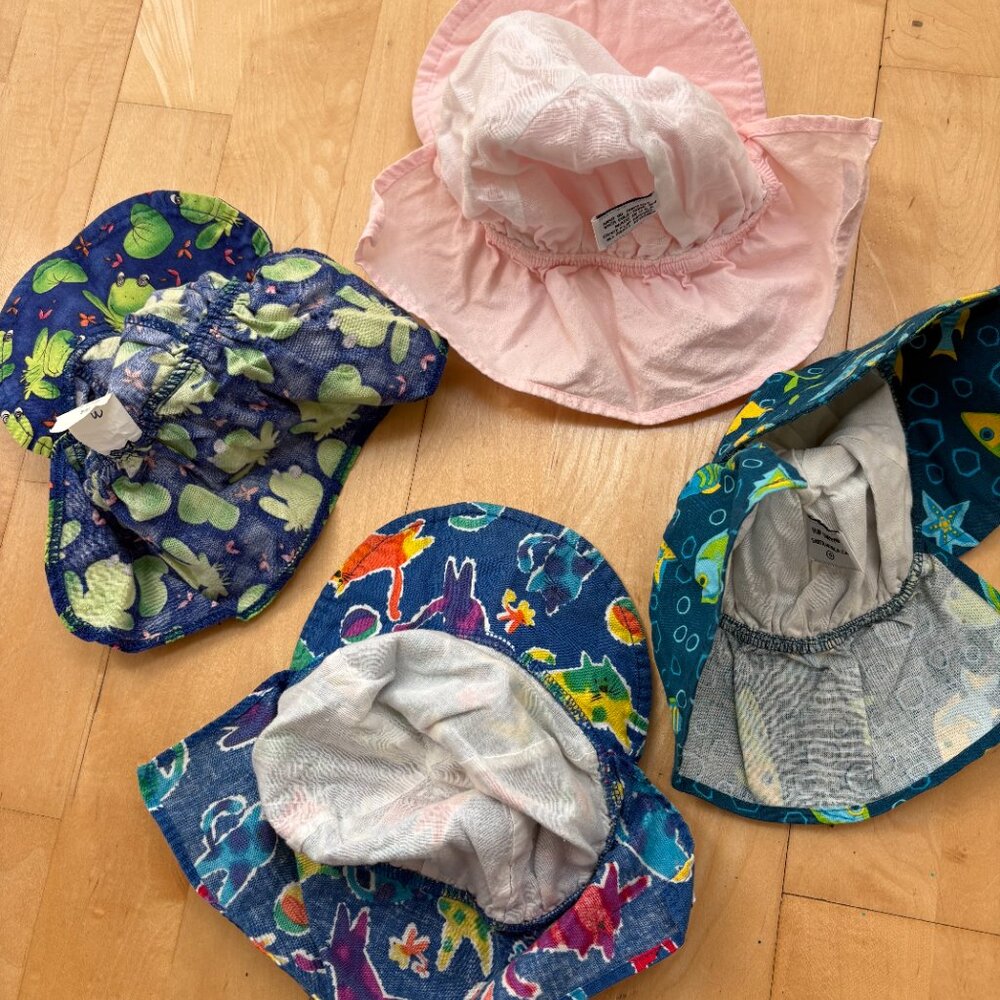Lot of 4 Flap Happy Hat size Small 3-6 months Vintage 90s USA Made - Picture 2 of 4